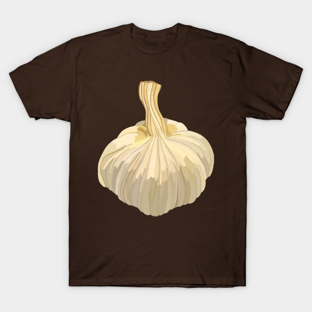 White Garlic Bulb T-Shirt by Art by Deborah Camp